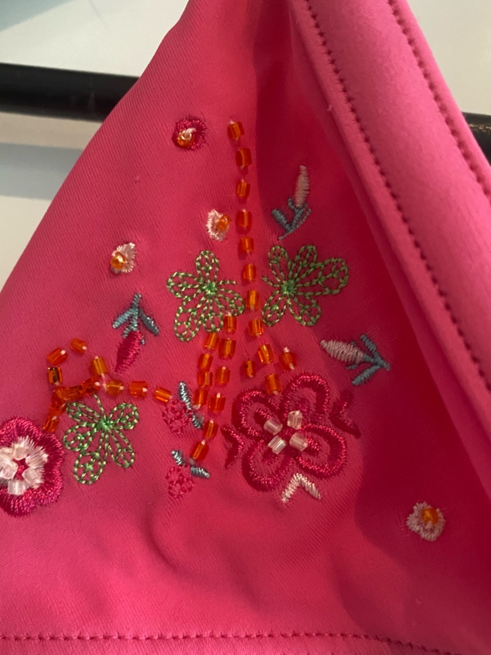 Girls Bright Pink Embroidered Two-Piece Swim Bikini Set - Picture 3 of 8